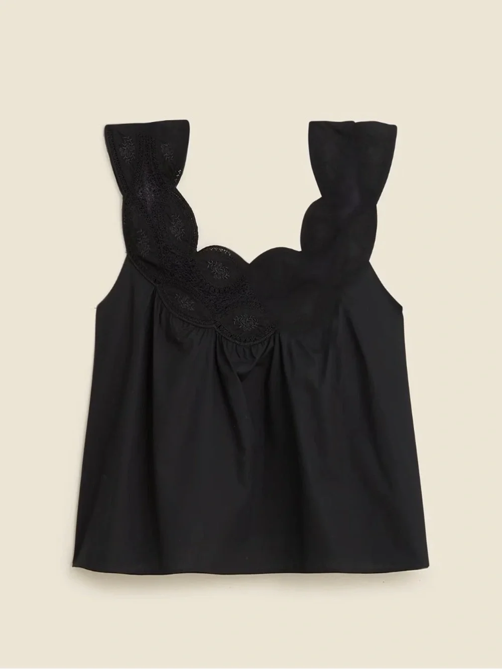 NWT J CREW SWINGY LACE TOP BLACK XS